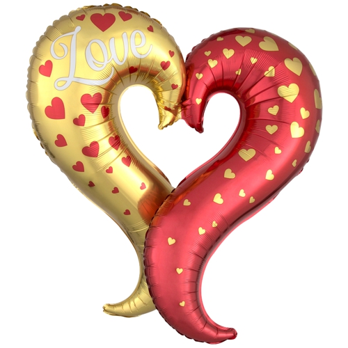 Folienballon-Curvy-Heart-Love-Geschenk-Luftballon-Liebe-Hochzeit-Valentinstag-Dekoration