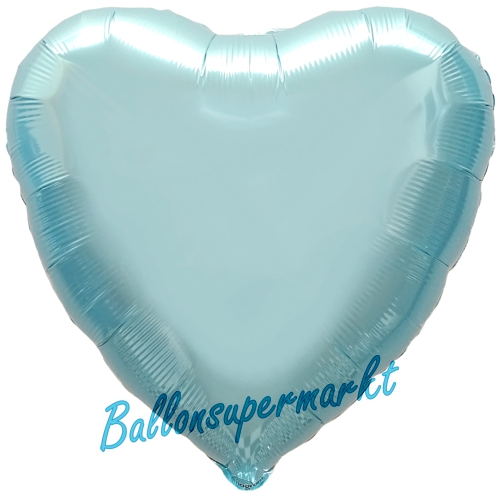 Folienballon-Deko-Herz-43-cm-Hellblau-Perlmutt-Luftballon-Geschenk-Hochzeit-Geburtstag-Dekoration-Party-Fest