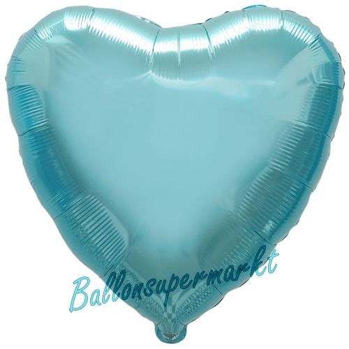 Folienballon-Deko-Herz-43-cm-Himmelblau-Luftballon-Geschenk-Hochzeit-Geburtstag-Dekoration-Party-Fest