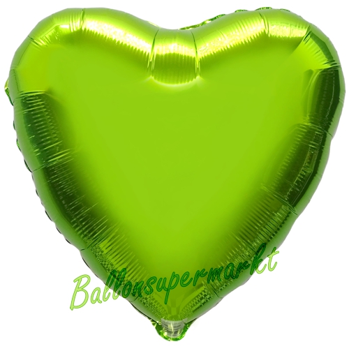 Folienballon-Deko-Herz-43-cm-Limonengruen-Luftballon-Geschenk-Hochzeit-Geburtstag-Dekoration-Party-Fest