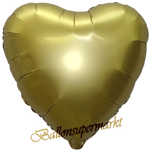 Folienballon-Deko-Herz-43-cm-Matt-Gold-Satin-Luxe-Luftballon-Geschenk-Hochzeit-Geburtstag-Dekoration