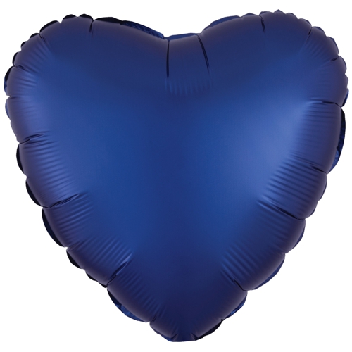 Folienballon-Deko-Herz-43-cm-Matt-Marineblau-Satin-Luxe-Luftballon-Geschenk-Hochzeit-Geburtstag-Dekoration