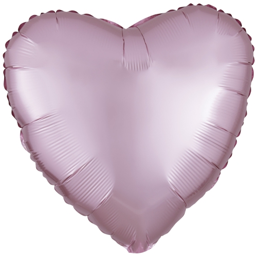 Folienballon-Deko-Herz-43-cm-Matt-Pastell-Rosa-Satin-Luxe-Luftballon-Geschenk-Hochzeit-Geburtstag-Dekoration
