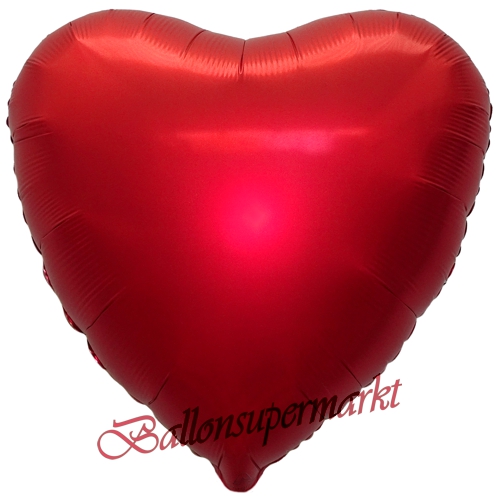 Folienballon-Deko-Herz-43-cm-Matt-Rot-Satin-Luxe-Luftballon-Geschenk-Hochzeit-Geburtstag-Dekoration