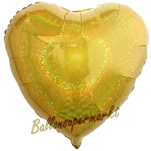 Folienballon-Deko-Herz-45-cm-Gold-holografisch-Luftballon-Geschenk-Liebe-Hochzeit-Geburtstag-Dekoration