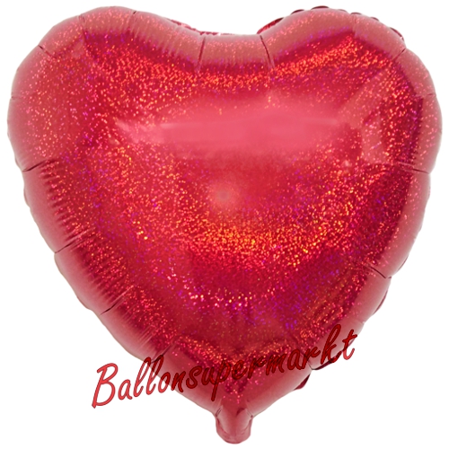 Folienballon-Deko-Herz-45-cm-Rot-holografisch-Luftballon-Geschenk-Liebe-Hochzeit-Geburtstag-Dekoration