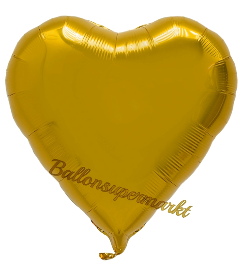 Folienballon-Deko-Herz-61-cm-Gold-Luftballon-Geschenk-Hochzeit-Geburtstag-Dekoration-Party-Fest