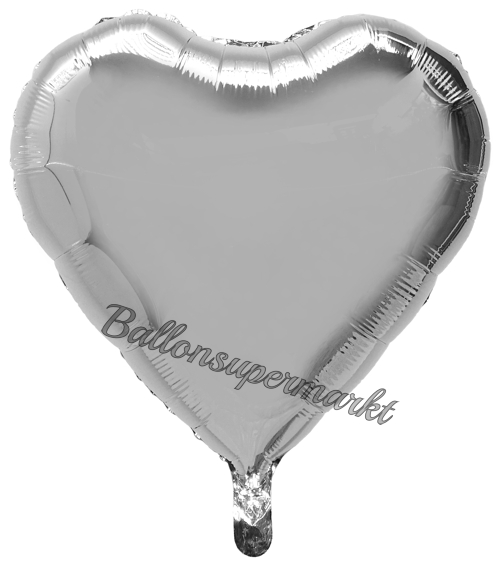 Folienballon-Deko-Herz-61-cm-Silber-Luftballon-Geschenk-Hochzeit-Geburtstag-Dekoration-Party-Fest