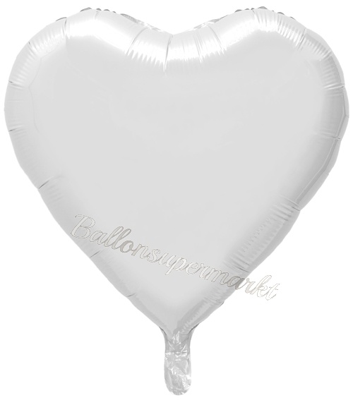 Folienballon-Deko-Herz-61-cm-Weiß-Luftballon-Geschenk-Hochzeit-Geburtstag-Dekoration-Party-Fest