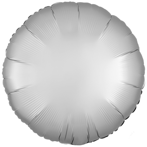 Folienballon-Deko-Rund-43-cm-Satin-Luxe-Platinum-Silber-Luftballon-Geschenk-Hochzeit-Geburtstag-Dekoration