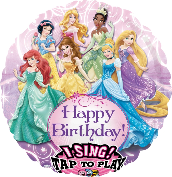 Folienballon-Disney-Princess-Singender-Luftballon-Geburtstag-Arielle-Cinderella-Belle-Dornroeschen-Rapunzel-Schneewittchen-Tiana
