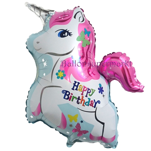 Folienballon-Einhorn-Happy-Birthday-Shape-Luftballon-Geschenk-Geburtstag-Partydekoration