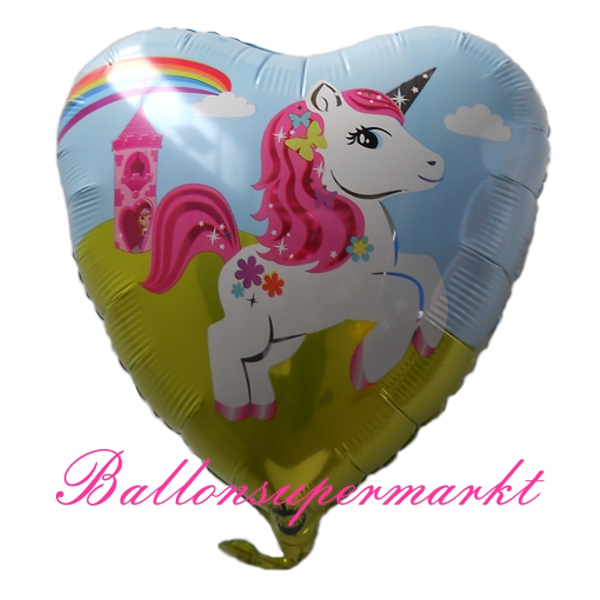 Folienballon-Einhorn-Herz-Kindergeburtstag