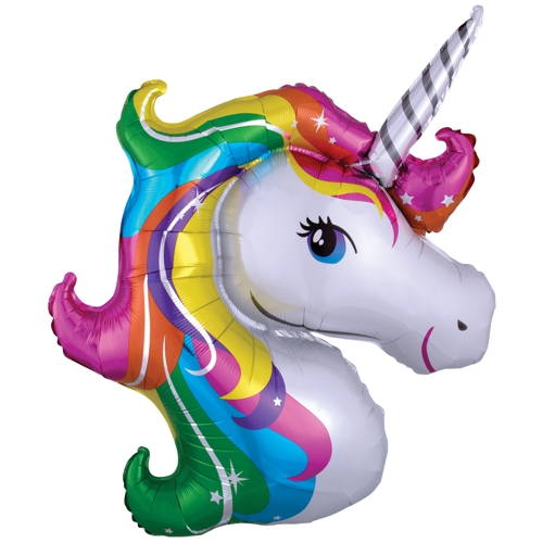 Folienballon-Einhorn-Unicorn-Luftballon-Partydekoration-Geschenk-Einhornkopf-Regenbogenmaehne