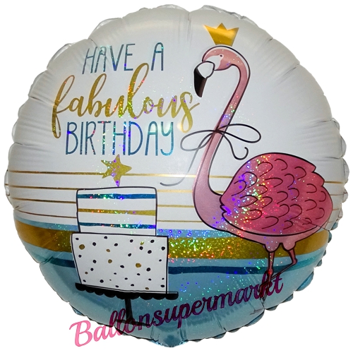 Folienballon-Flamingo-Have-a-Fabulous-Birthday-holografisch-Luftballon-Geschenk-zum-Geburtstag-Partydekoration