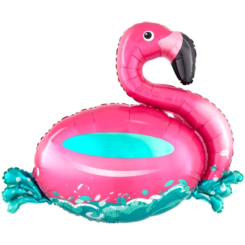 Folienballon-Flamingo-Swimmreifen-Shape-Luftballon-Geschenk-Geburtstag-Partydekoration-Hawaii-Tropen-Beachparty