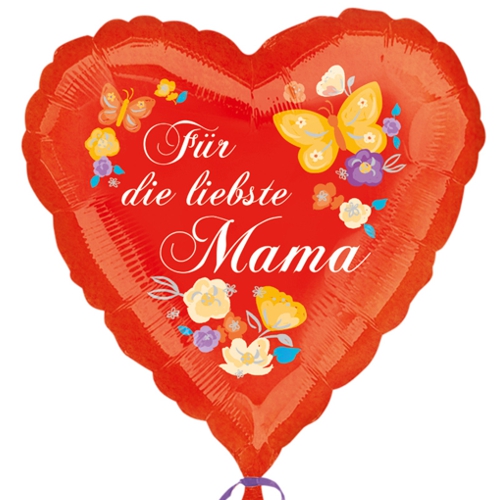 Folienballon-Fuer-die-liebste-Mama-Luftballon-Herzform-Muttertag-Geschenk