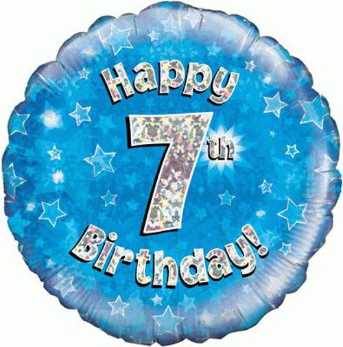 Folienballon-Geburtstag-Happy-7th-Birthday-Blau-Luftballon-Geschenk-Dekoration-zum-7-Geburtstag