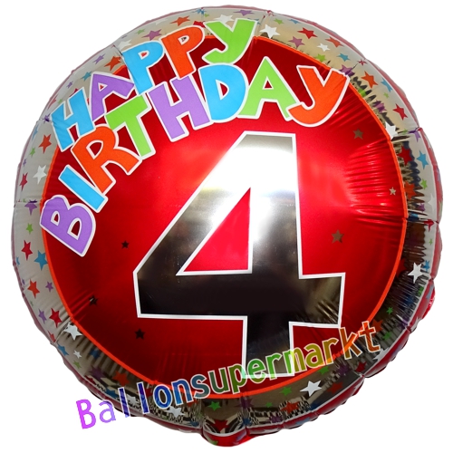 Folienballon-Geburtstag-Happy-Birthday-Milestone-4-Luftballon-Geschenk-Dekoration-zum-4-Geburtstag