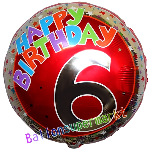 Folienballon-Geburtstag-Happy-Birthday-Milestone-6-Luftballon-Geschenk-Dekoration-zum-6-Geburtstag