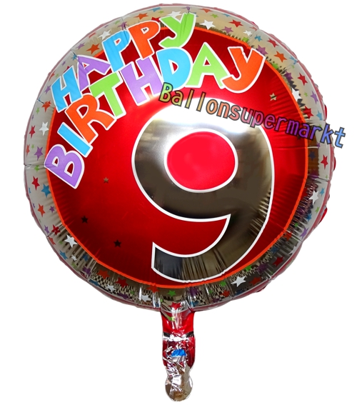 Folienballon-Geburtstag-Happy-Birthday-Milestone-9-Luftballon-Geschenk-Dekoration-zum-9-Geburtstag-Gruss