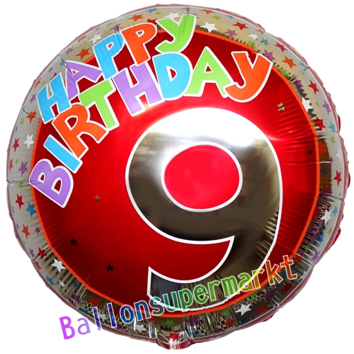 Folienballon-Geburtstag-Happy-Birthday-Milestone-9-Luftballon-Geschenk-Dekoration-zum-9-Geburtstag