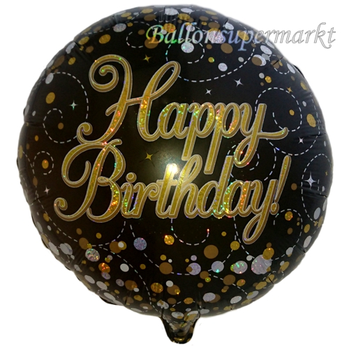 Folienballon-Geburtstag-Sparkling-Fizz-Birthday-Gold-Luftballon-holografisch-Geschenk