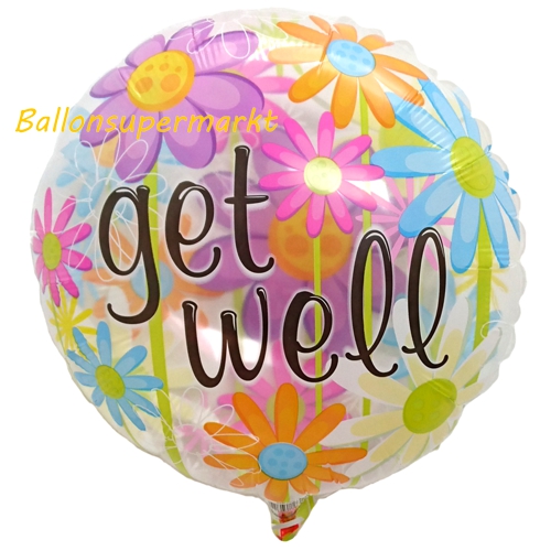 Folienballon-Get-well-rund-Blumen-durchsichtig-Luftballon-zur-Genesung