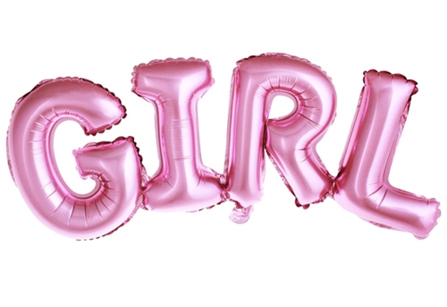 Folienballon-Girl-Schriftzug-rosa-Geschenk-Geburt-Taufe-Babyparty-Maedchen-Dekoration-Luftfuellung