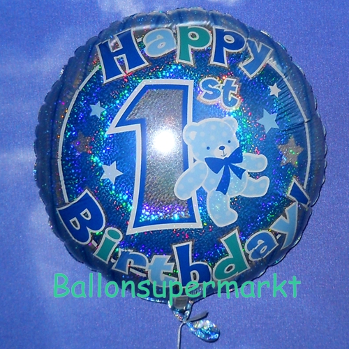 Folienballon-Happy-1st-Birthday-holografisch-Boy-Luftballon-zum-1-Geburtstag-Junge