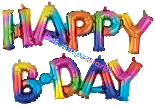 Folienballon-Happy-Bday-Schriftzug-regenbogenfarben-Geschenk-zum-Geburtstag-Dekoration-Luftfuellung