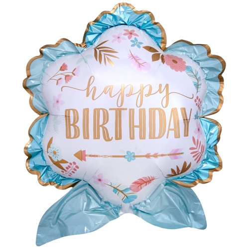 Folienballon-Happy-Birthday-Boho-Luftballon-Shape-Geschenk-zum-Geburtstag-Dekoration