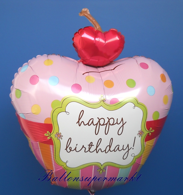 Folienballon-Happy-Birthday-Cupcake-zum-Geburtstag-Geschenk-Dekoration
