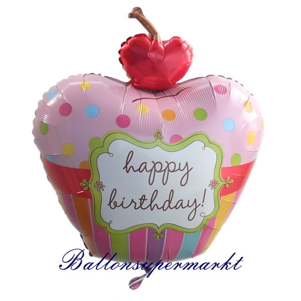 Folienballon-Happy-Birthday-Cupcake-zum-Geburtstag