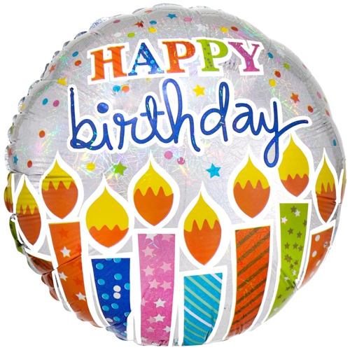 Folienballon-Happy-Birthday-Geburtstagskerzen-holografisch-Luftballon-Geschenk-zum-Geburtstag-Dekoration