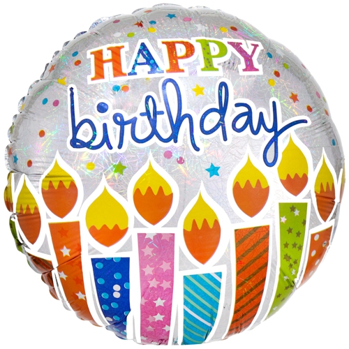 Folienballon-Happy-Birthday-Geburtstagskerzen-holografisch-Luftballon-Geschenk-zum-Geburtstag-Dekoration
