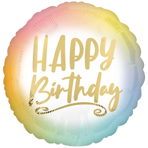 Folienballon-Happy-Birthday-Ombre-und-Gold-Luftballon-Geschenk-zum-Geburtstag-Dekoration