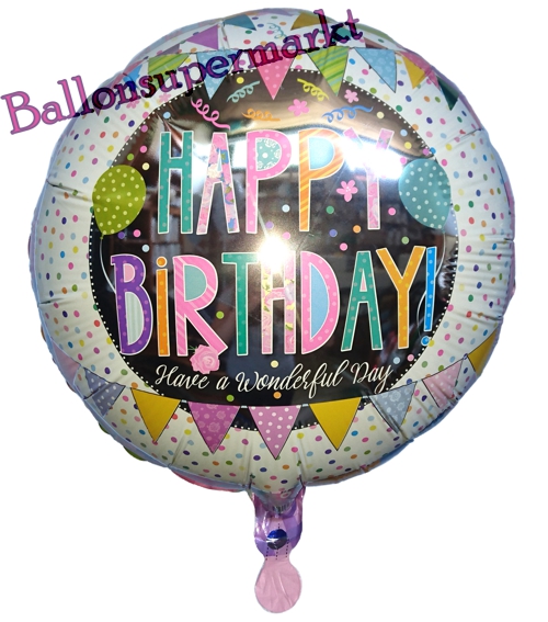 Folienballon-Happy-Birthday-Patchwork-Luftballon-Geschenk-zum-Geburtstag-Dekoration
