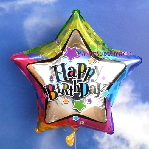 Folienballon-Happy-Birthday-Stern-bunt-Luftballon-zum-Geburtstag-Geschenk