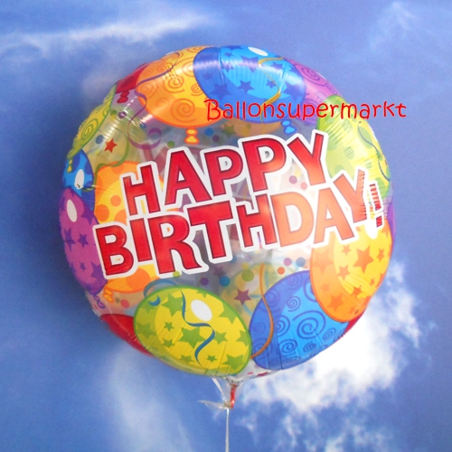 Folienballon-Happy-Birthday-mit-Luftballons-60cm-zum-Geburtstag-Geschenk-Luftballon-Deko