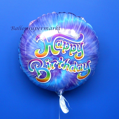 Folienballon-Happy-Birthday-mit-blauem-Batikmuster-zum-Geburtstag-Geschenk