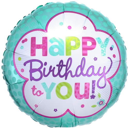 Folienballon-Happy-Birthday-to-you-Pink-and-Teal-Luftballon-Geschenk-zum-Geburtstag
