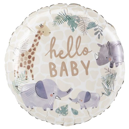 Folienballon-Hello-Baby-rund-Luftballon-zur-Geburt-Babyparty-Taufe