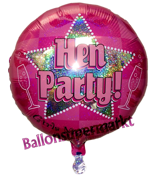 Folienballon-Hen-Party-holografischer-Luftballon-Geschenk-Junggesellinenabschied-Dekoration-Hen-Night