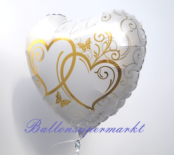 Folienballon-Herzen-verschlungen-gold-Luftballon-Hochzeit-Hochzeitsdekoration-Goldhochzeit-Liebe-Ballon