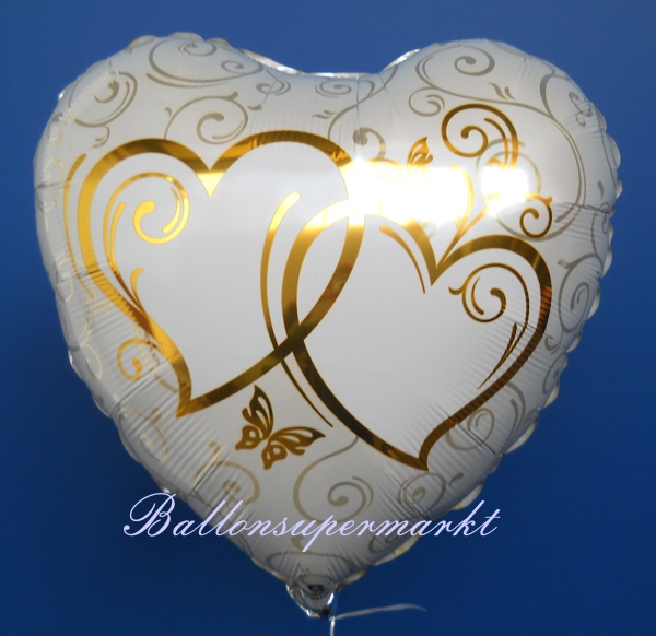 Folienballon-Herzen-verschlungen-gold-Luftballon-zur-Hochzeit-Hochzeitsdekoration-Goldhochzeit-Liebe-Ballon