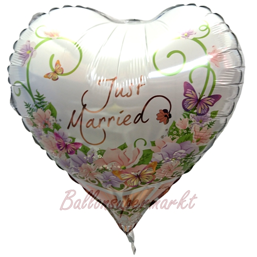 Folienballon-Hochzeit-3D-Just-Married-Heart-Flowers-Bouquet-Hochzeit-Hochzeitsdekoration