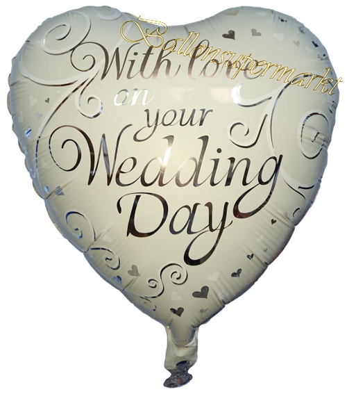 Folienballon-Hochzeit-With-Love-on-Your-Wedding-Day-Luftballon-Hochzeit-Dekoration-Hochzeitsgeschenk