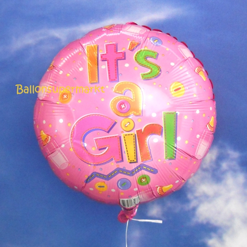 Folienballon-Its-a-Girl-Babyflaschen-Geburt-Taufe-Maedchen-Luftballon
