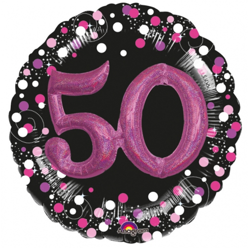 Folienballon-Jumbo-3D-50-Geburtstag-Pink-Celebration-Birthday-50-Luftballon-Geschenk